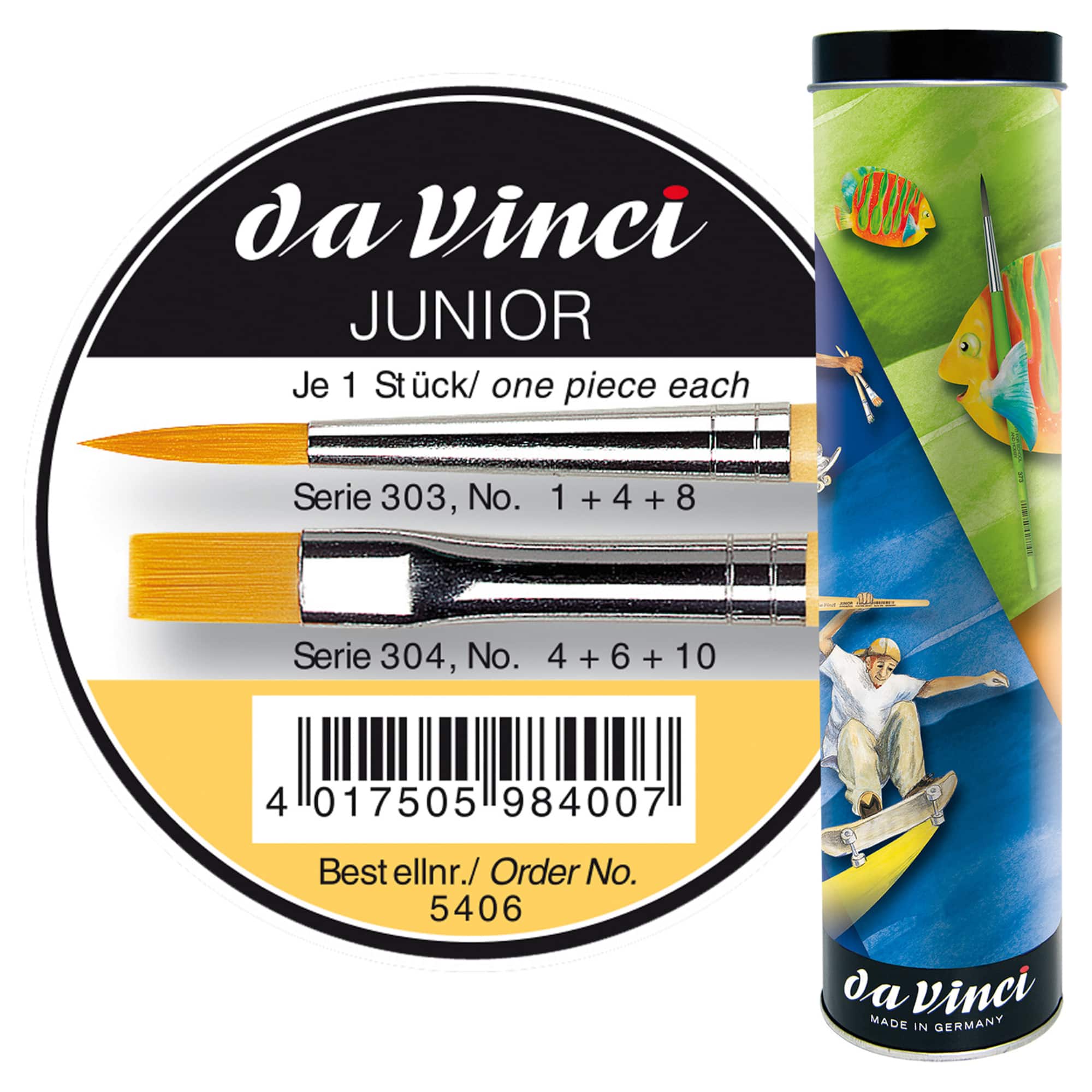 da Vinci JUNIOR Synthetics 6 Piece Brush Tin Set